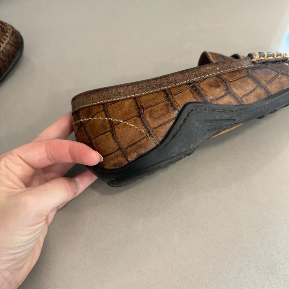 Martin Dingman Bill Alligator Penny Loafers Men's 8 Brown Old Money Heritage